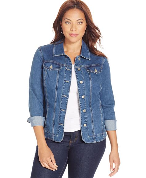 macy's jackets plus size|plus size jean jacket 4x.